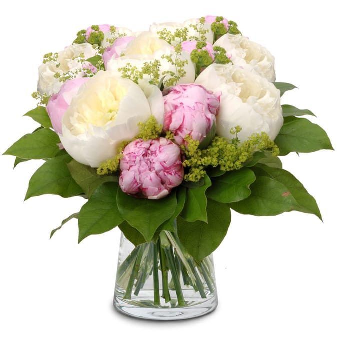 White-pink peony bouquet