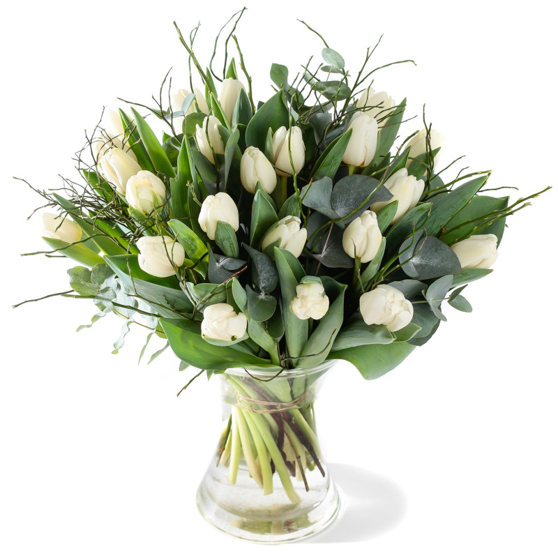 agenda Figuur aankunnen Witte tulpen - Bloemen Bezorgen Rotterdam