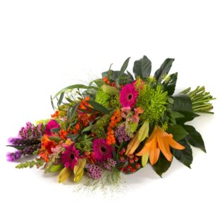 colourful mourning bouquet