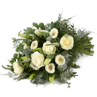 White mourning bouquet